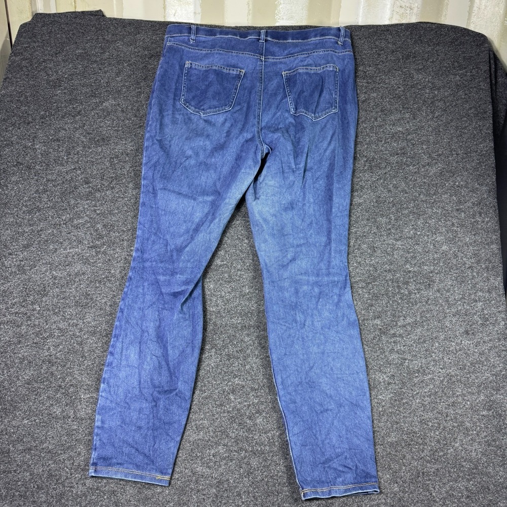 Time and Tru Jeans Womens XL 16-18 Blue Denim Cotton Stretch Travel Skinny Leg